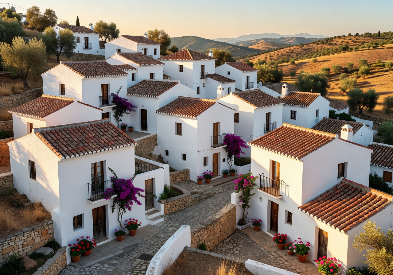 Beautiful white village architecture in Andalusia