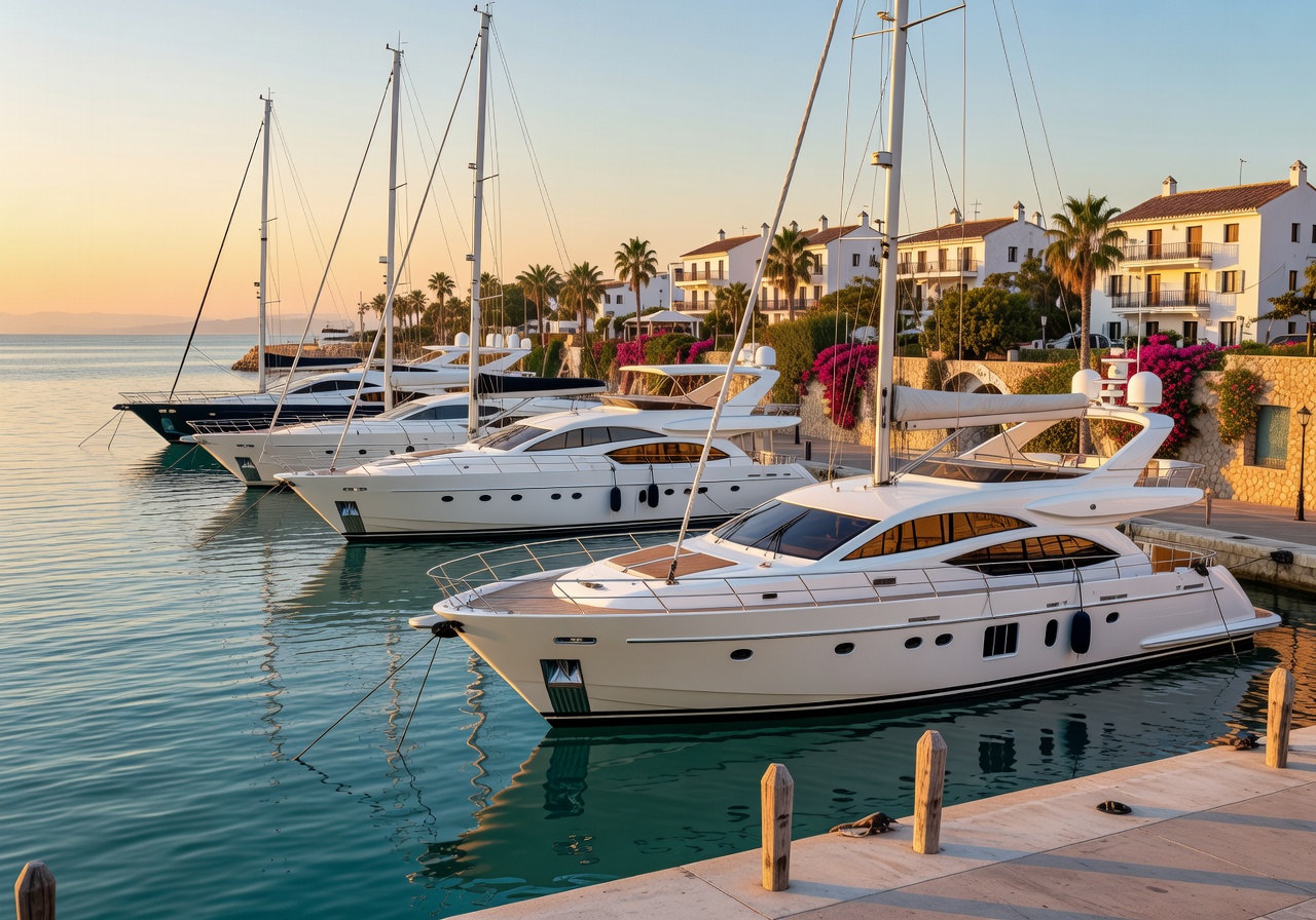 Luxury yacht marina in Marbella, Spain