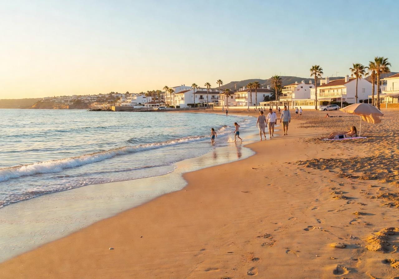 Wide sandy beach in Costa del Sol